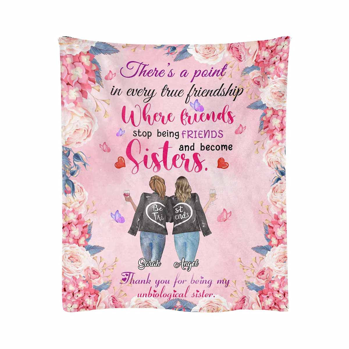 **Custom Best Friend Blanket - Personalized Letter Quilt for Sofa & Bedroom - 60