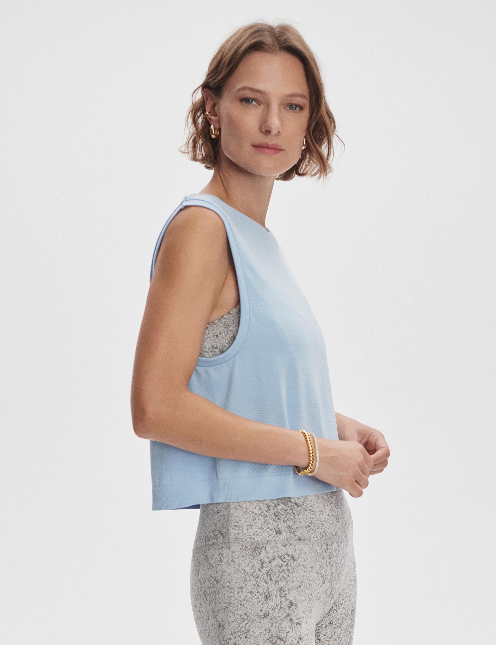 Page Seamless Crop Tank in Cashmere Blue - Soft Stretchy Yoga Top for Women | Perfect for Workouts, Lounge & Casual Wear