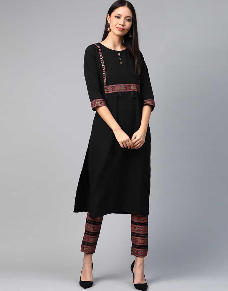 Black Crepe Straight Leg Pants for Women - Comfortable Office & Casual Wear - Perfect for Work, Travel & Everyday Outfits