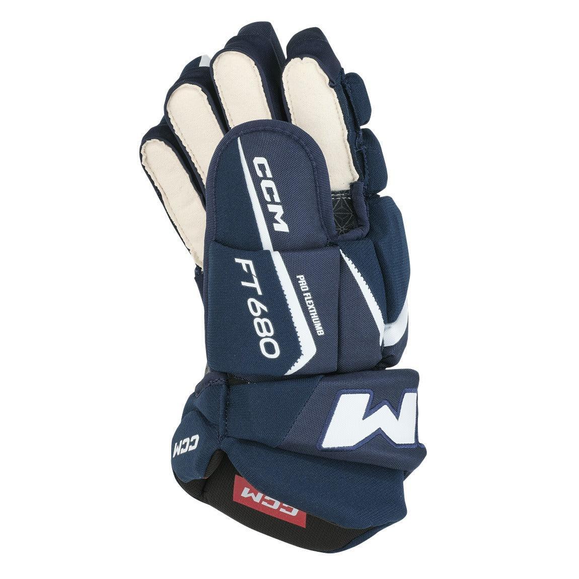 CCM Jetspeed FT680 Junior Hockey Gloves - Lightweight Protective Ice Hockey Gloves for Youth Players - Perfect for Practice, Games & Training Sessions