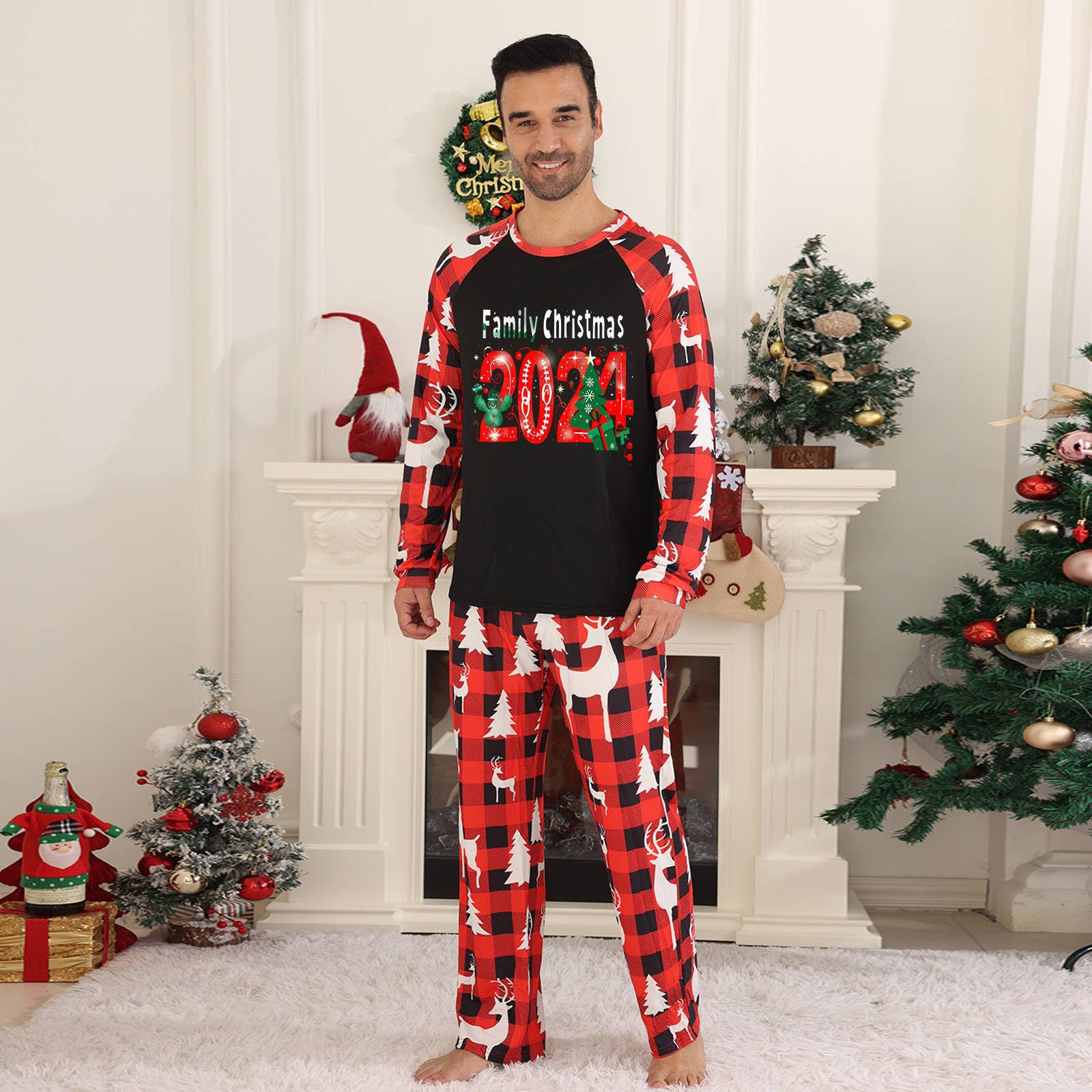 BOXIACEY Family Matching Christmas Pajama Sets - Long Sleeve Holiday Pajamas for Women, Men & Kids - Cozy Xmas Sleepwear & Lounge Wear for Family Photos, Christmas Morning & Holiday Gatherings