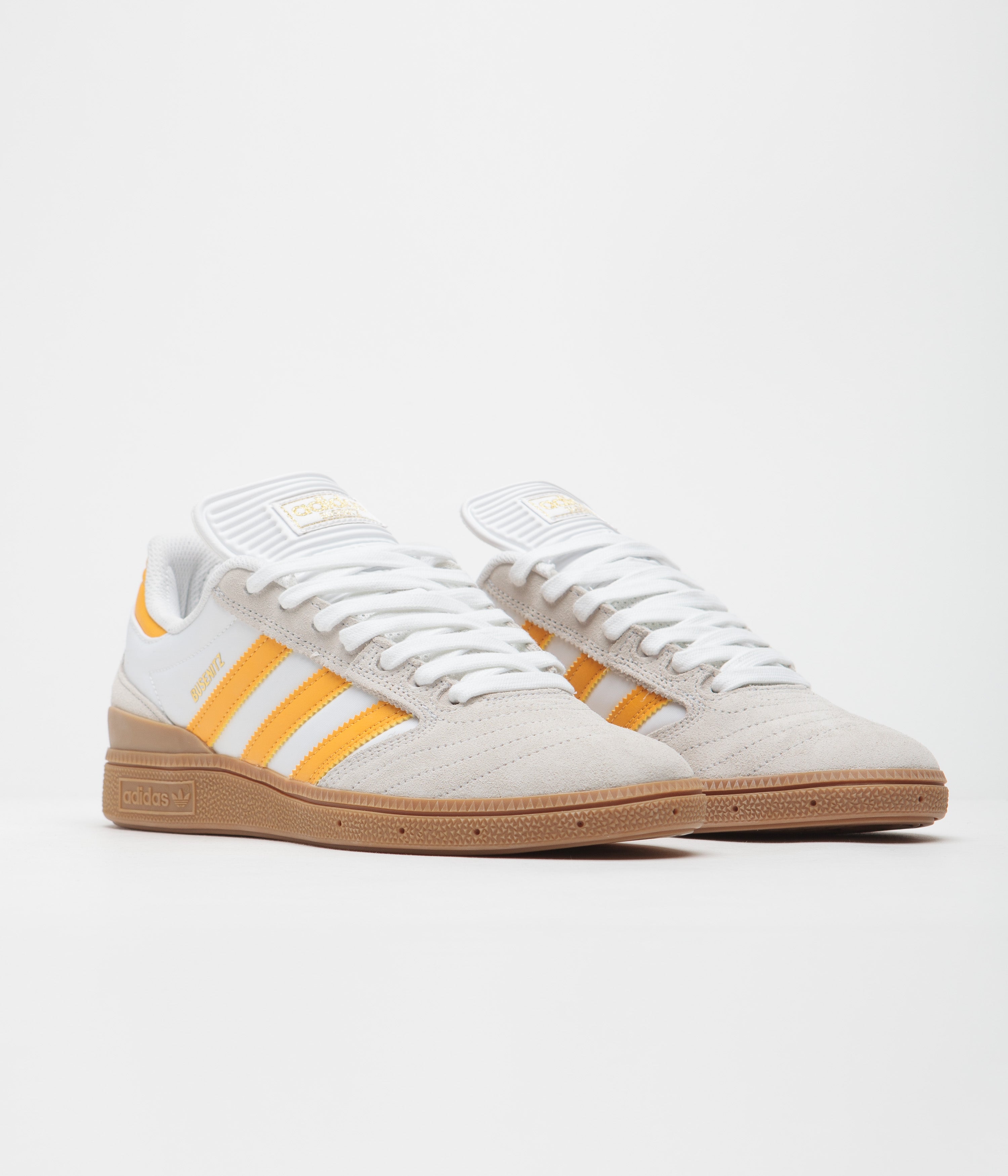 Adidas Busenitz Pro Skateboarding Shoes - Crystal White, Yellow & Gum Sole | High-Performance Grip & Durability for Skaters | Perfect for Street Skating & Casual Wear