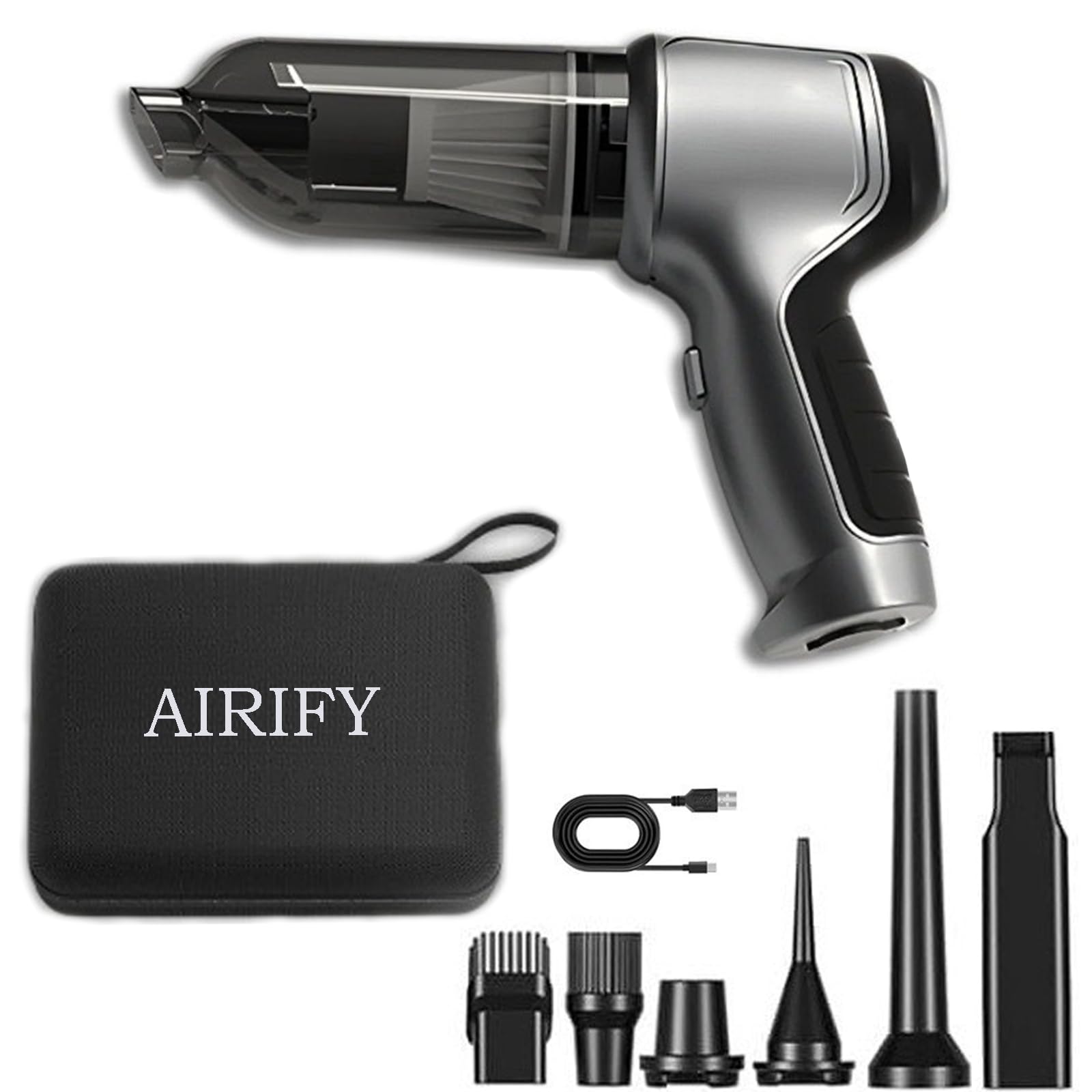 **AirifyPro V2 Cordless Handheld Vacuum Cleaner - 3-in-1 Portable Mini Vacuum for Car, Home & Office - 16000PA Strong Suction - Perfect for Quick Cleanups & Tight Spaces**