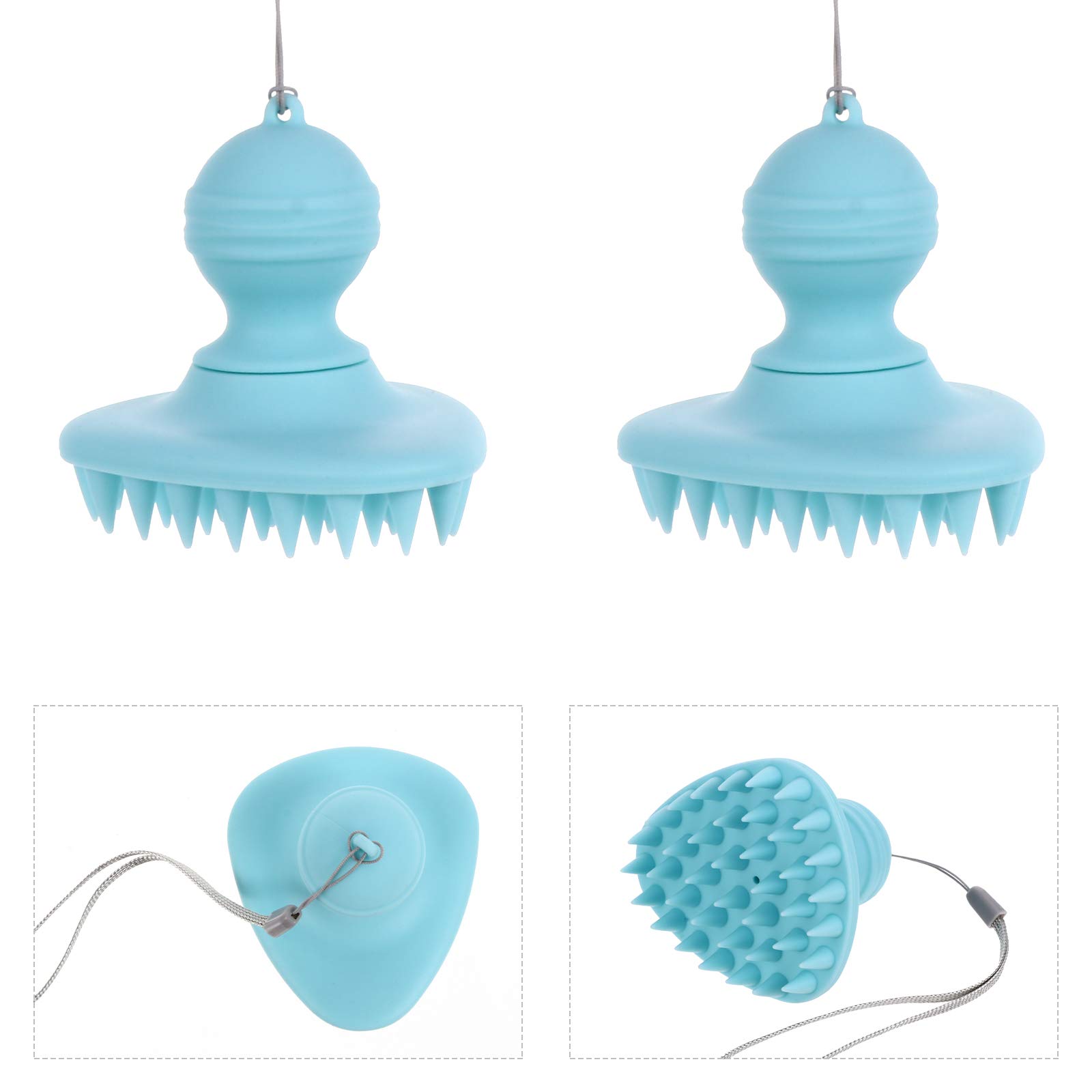 2Pcs Silicone Scalp Massager Brush - Hair Washing & Head Massage Tool for Relaxation, Stress Relief & Improved Circulation - Perfect for Shower, Bath & Home Spa Use