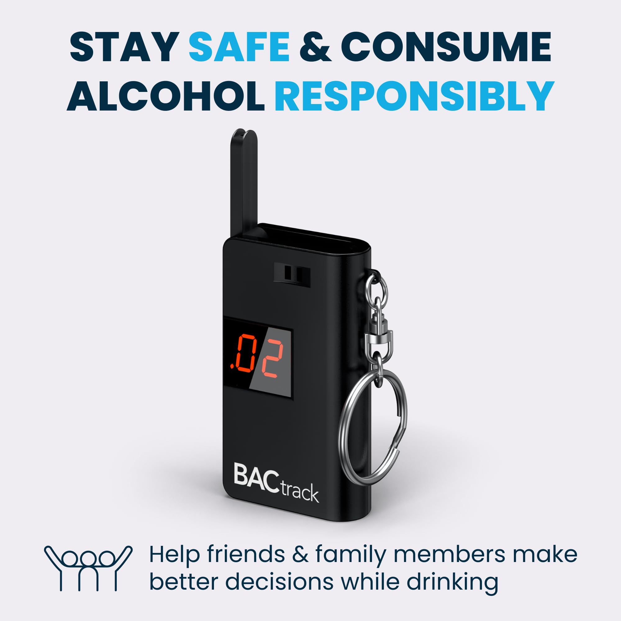 BACtrack Keychain Breathalyzer (Black) - Ultra-Portable Personal Alcohol Tester with Keyring | Accurate BAC Detection for Parties, Driving Safety & Workplace Testing