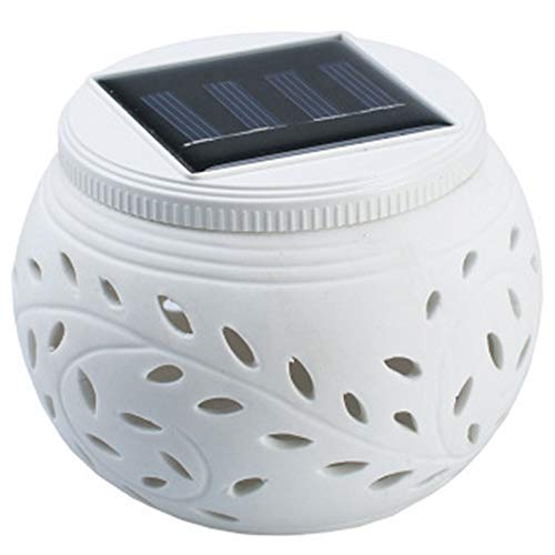 Waterproof Solar LED Light - Colorful Hollow Out Ceramic Garden & Table Lamp with 2 Switch Modes | Outdoor Patio Decor, Backyard Lighting, Pathway Illumination