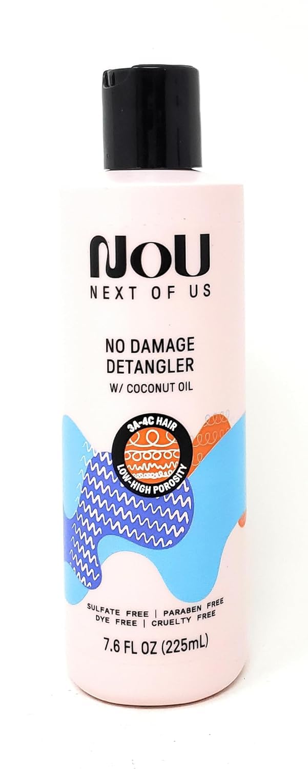No Damage Detangling Conditioner with Coconut Oil for Curly & Coily Hair - 7.6 fl oz/225ml | Hydrating, Frizz Control, Sulfate-Free | Perfect for Daily Hair Care & Styling