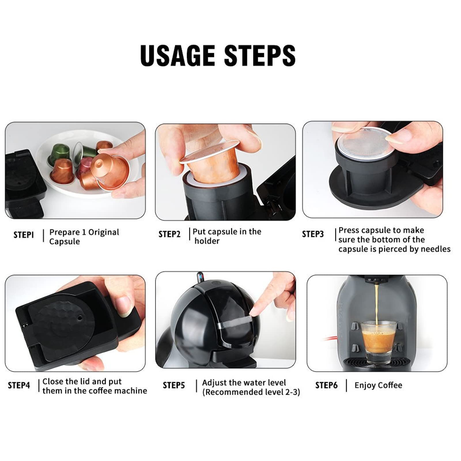 Reusable Coffee Pod Adapter for Dolce Gusto Machines - Flip Design Capsule Converter | Eco-Friendly Coffee Maker Accessories | Perfect for Home, Office & Travel Use