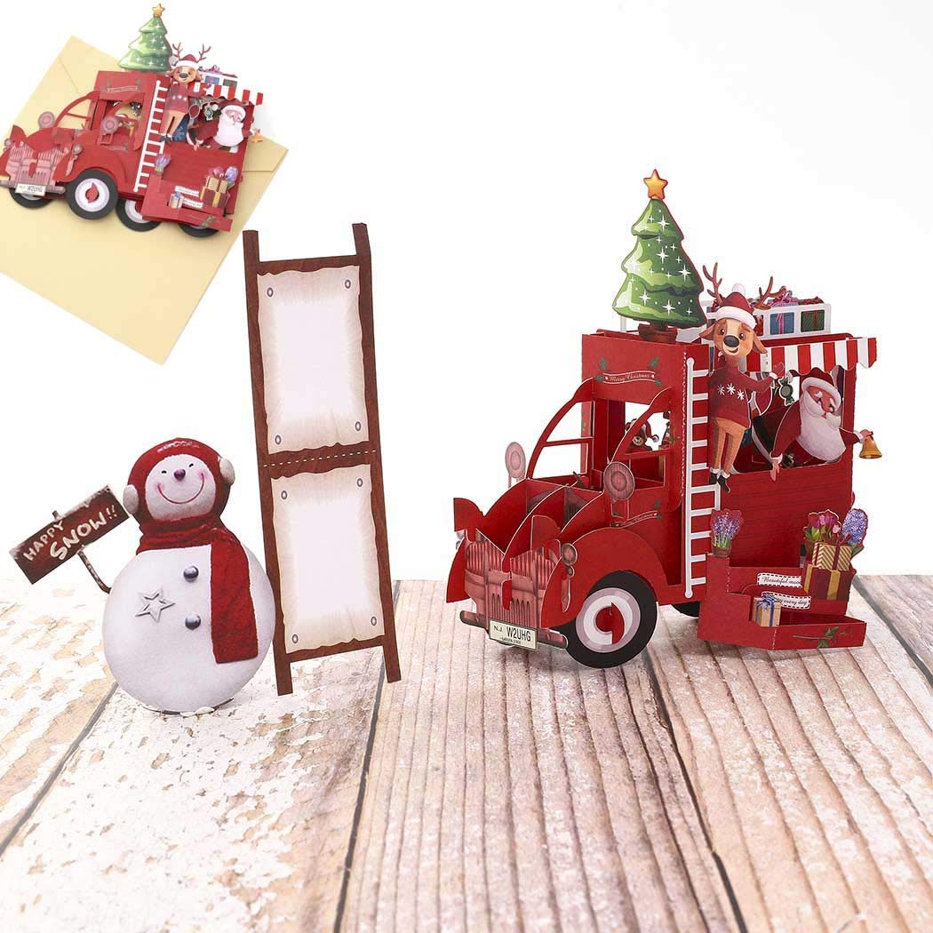3D Pop-Up Christmas Tree Greeting Cards with Envelopes - Festive Holiday Cards for Family, Friends, Boyfriend & Girlfriend - Perfect for Christmas Gifts, Home Decor & Party Favors