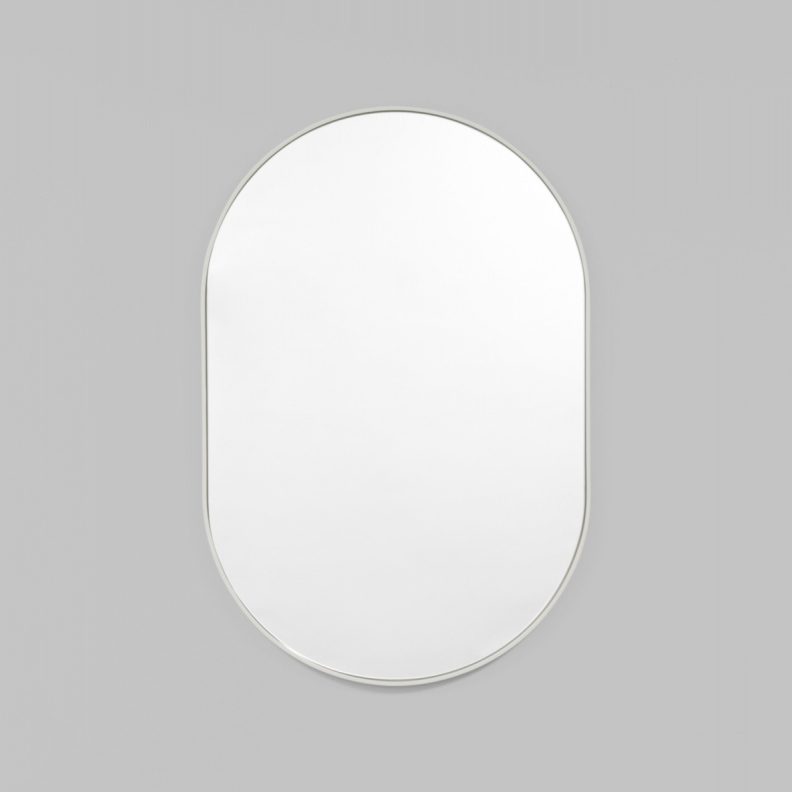 MIDDLE OF NOWHERE Bjorn Oval Mirror in Dove Grey - 19.7x29.5 Inch Wall Decor for Living Room, Bedroom & Entryway