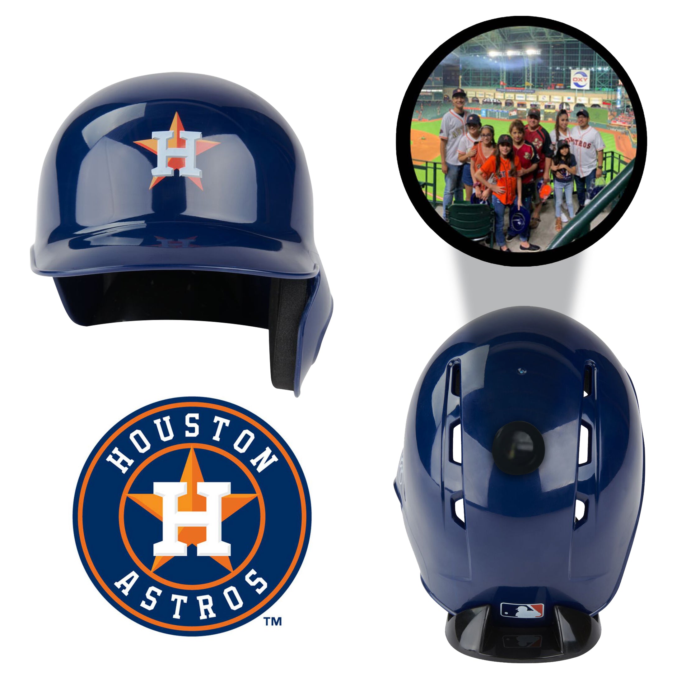 Houston Astros MLB Collectible Mini Batting Helmet - Official Licensed Replica - Perfect for Baseball Fans, Display & Memorabilia Collection - Great Gift for Sports Enthusiasts & Game Room Decor