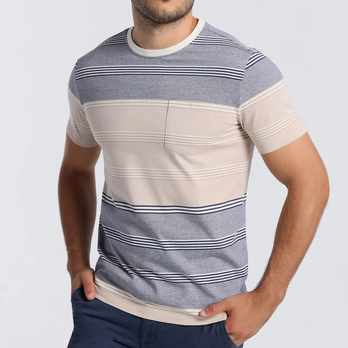 Bendorff Striped Cotton T-Shirt for Men & Women - Soft Breathable Casual Tee for Everyday Wear, Outfits, and Layering