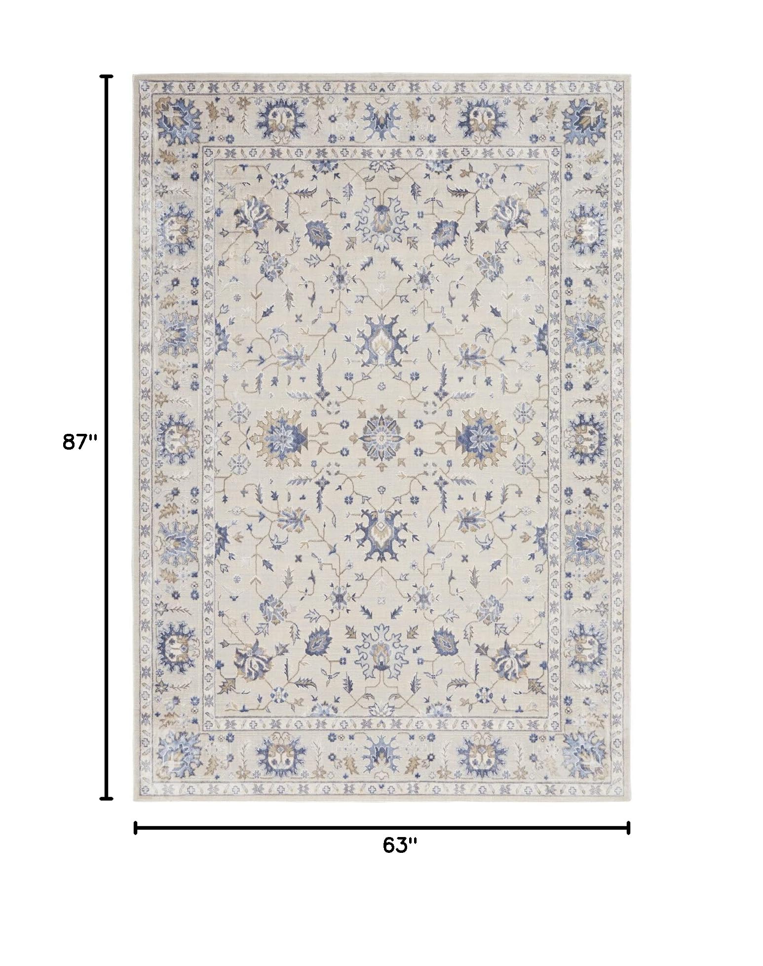 Nourison Sleek Textures Traditional Ivory 5'3
