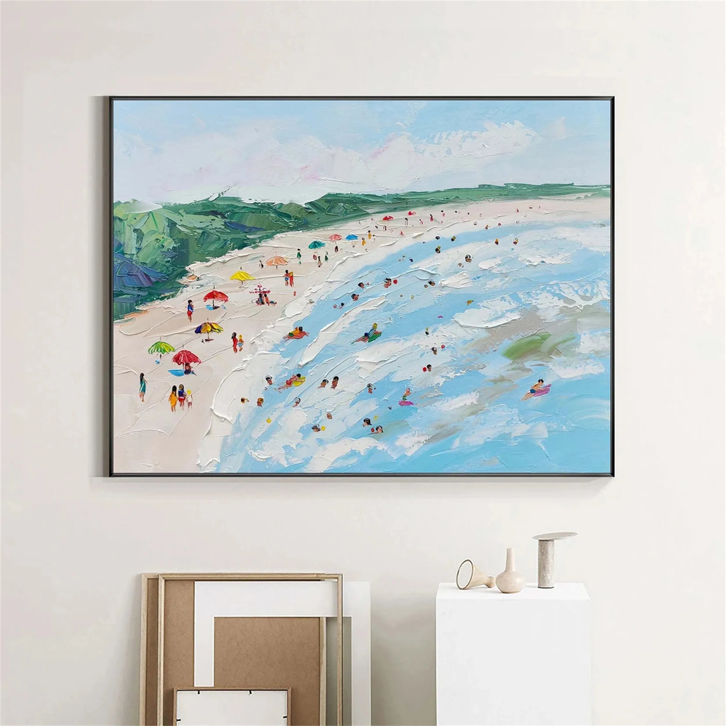 Ocean and Sky Painting #OS131 - Stunning Handmade Wall Art for Home & Office Decor - Perfect for Living Room, Bedroom, or Office Spaces