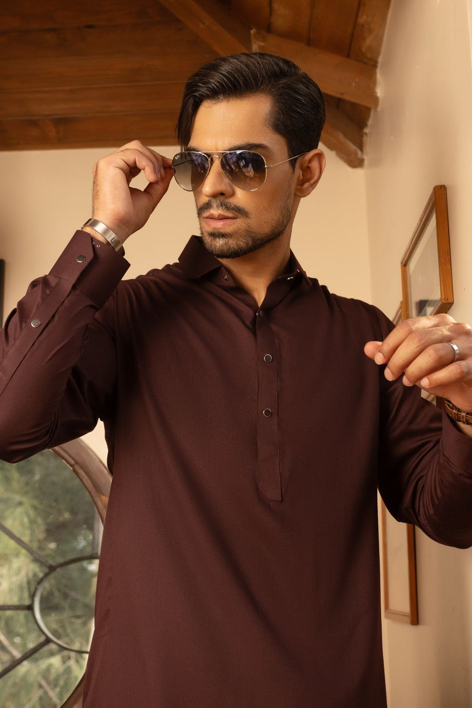 Stylish Blended Burgundy Kameez Shalwar Outfit - Traditional Pakistani Dress for Women - Perfect for Weddings, Festivals & Special Occasions