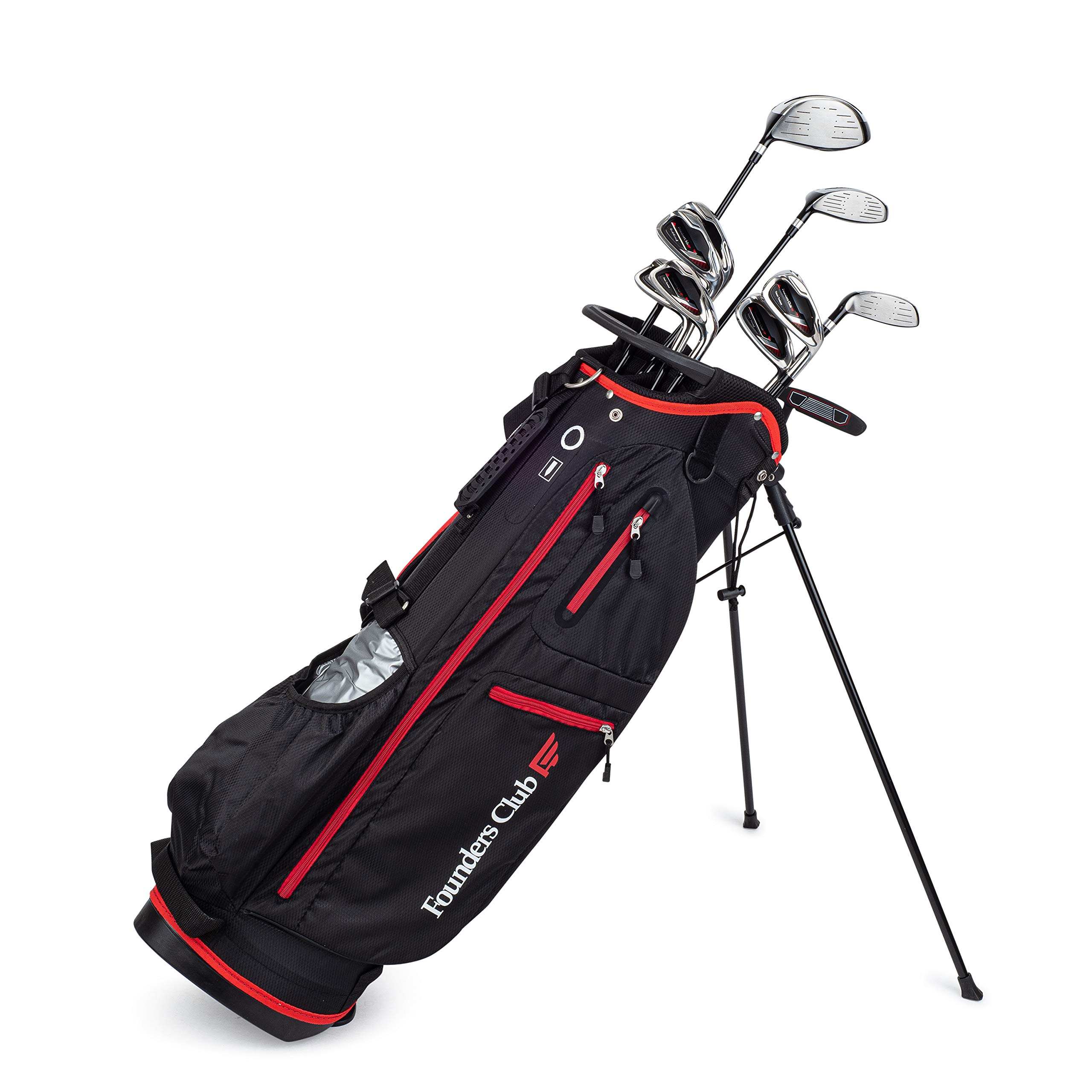 Founders Club Tour Tuned Men's Complete Golf Club Set with Stand Bag - Premium Golf Equipment for Beginners & Intermediate Players | Perfect for Driving Range, Course Play & Tournament Practice