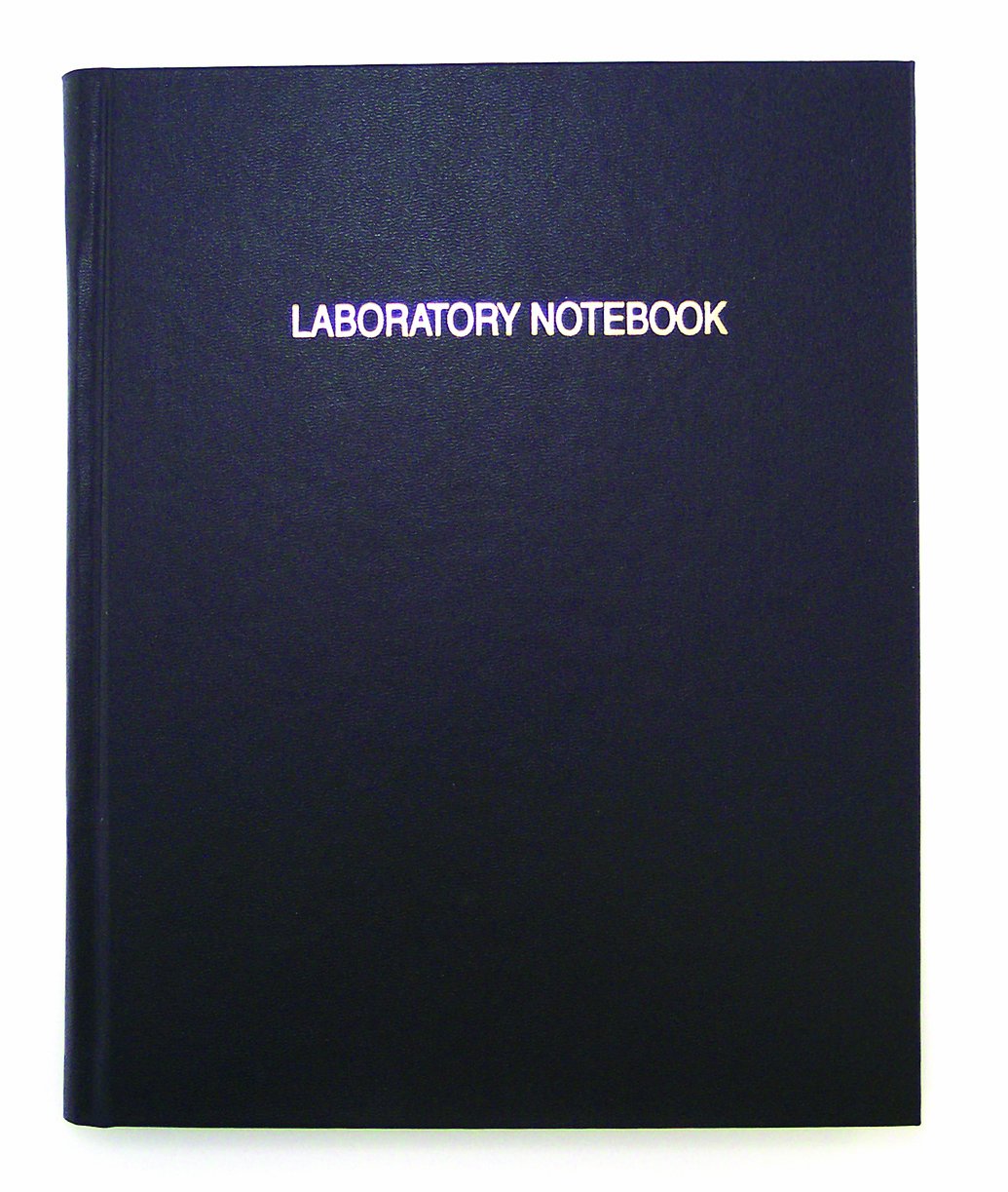 Thomas TSCILIRPE120LKR Ruled Laboratory Notebook - Black Imitation Leather Cover, 120 Pages, 11