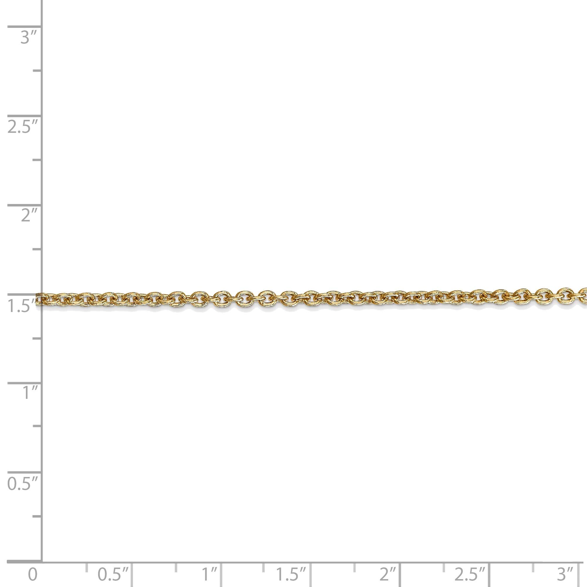 Bonyak 14K Yellow Gold 2.2mm Solid Polished Cable Chain Anklet - Dainty Ankle Bracelet for Women, Perfect for Everyday Wear, Beach Vacation & Gift Giving