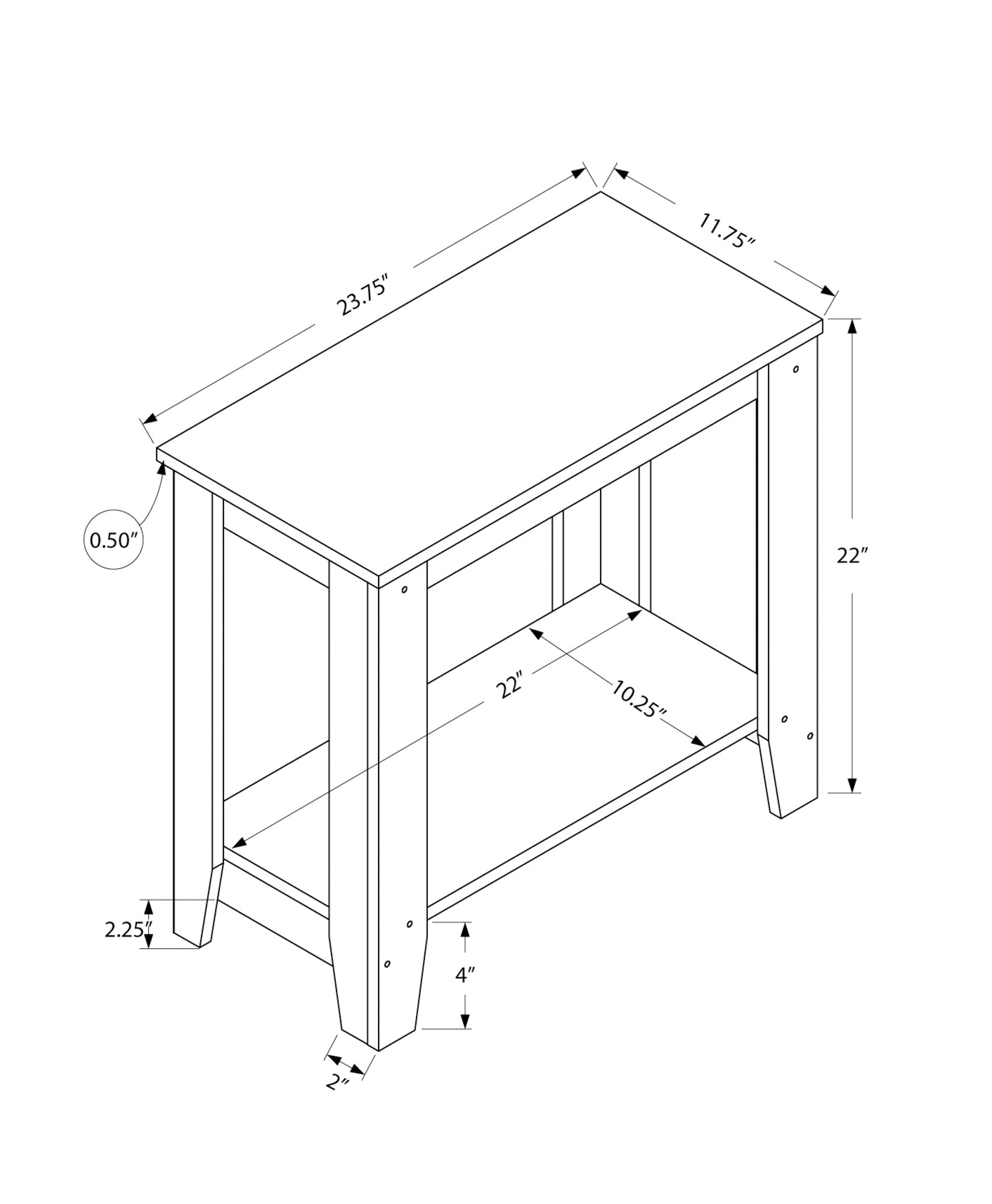 22-Inch Brown Oak Accent Table - Perfect for Living Room, Bedroom, or Entryway Decor