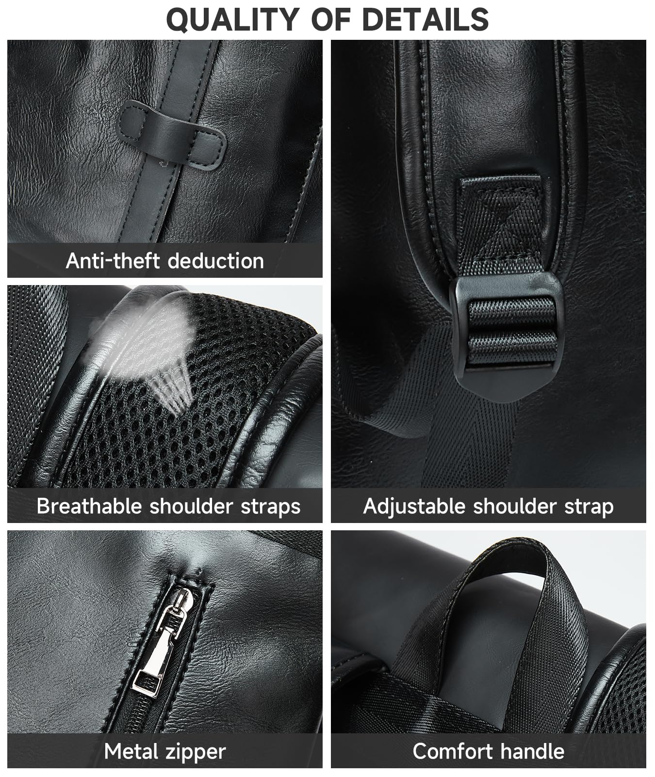 Premium Waterproof Leather Laptop Backpack for Men - Fits 14