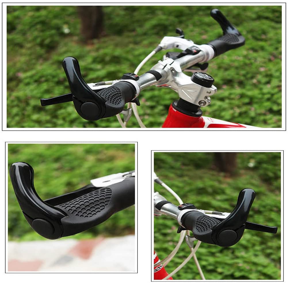 2 Pack Ergonomic Bike Handlebar Grips - Soft Rubber Lock-on Mountain & Road Bicycle Hand Grips for Comfortable Riding | Ideal for Cycling, Commuting & Outdoor Adventures