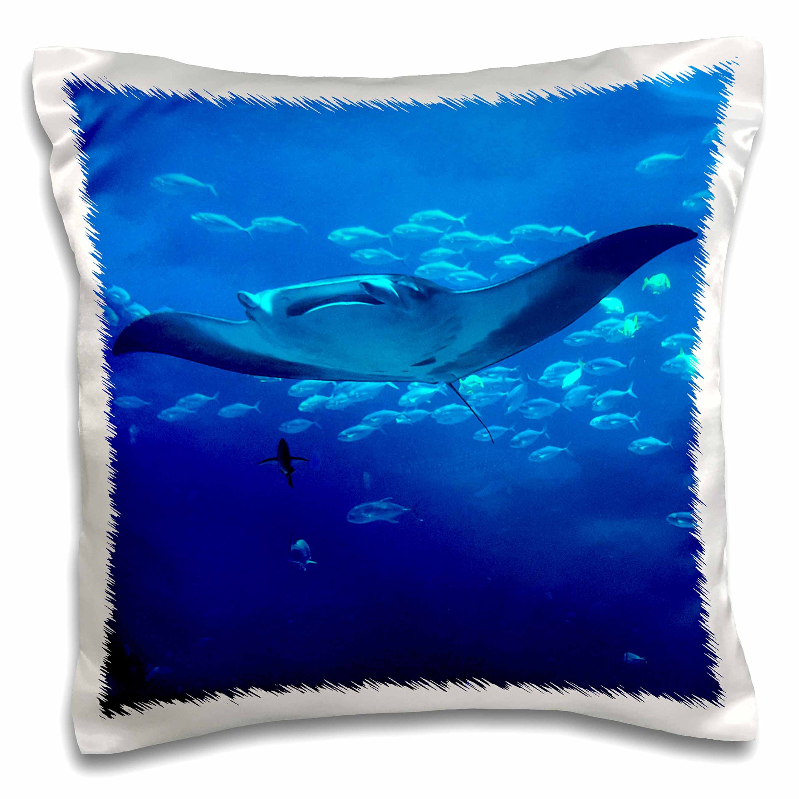3D Rose Manta Ray Pillow Case - 16