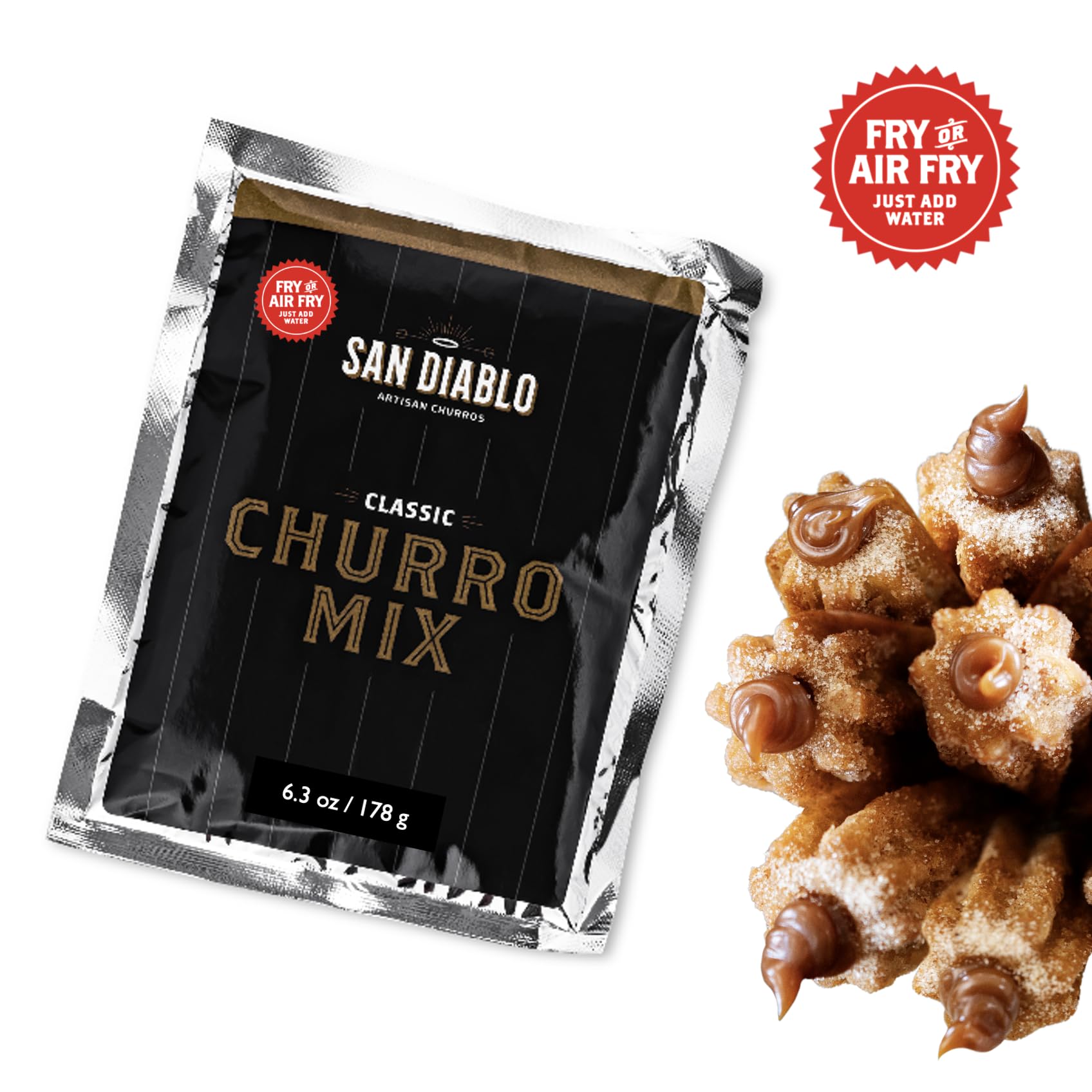 San Diablo Artisan Churros Mix - Authentic Spanish Churro Dough Mix for Easy Homemade Churros | Perfect for Breakfast, Dessert, and Party Snacks