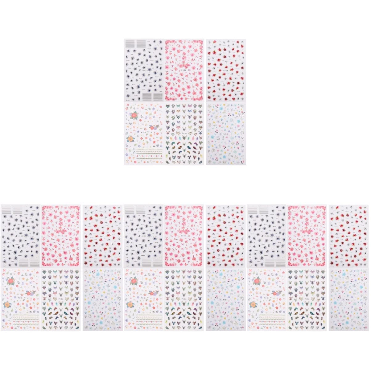 FRCOLOR 3D Floral Nail Art Stickers - 24pcs Self-Adhesive Nail Decorations for DIY Manicure | Perfect for Parties, Weddings, and Everyday Nail Art Designs