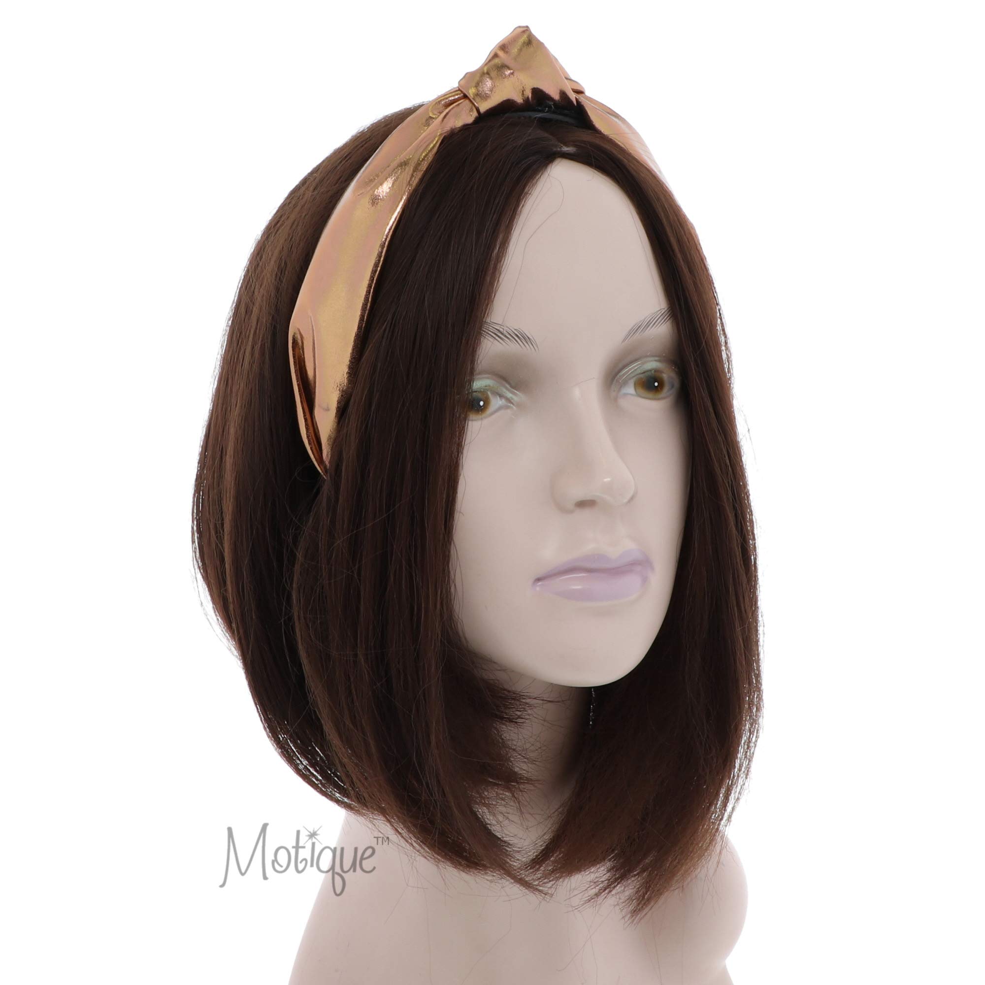 Motique Accessories 4 Pack Elegant Holiday Turban Knot Headbands - Metallic Faux Leather Hair Bands for Women, Christmas Party, Wedding & Special Occasions