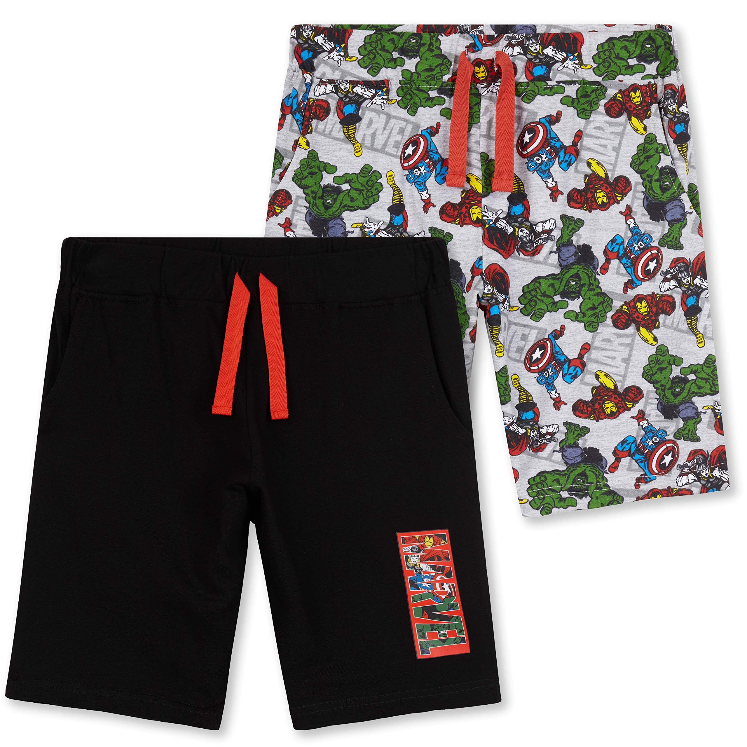 Marvel Avengers Boys' Athletic Shorts - Iron Man, Captain America, Hulk & Thor Graphic Sports Shorts for Teen Boys | Summer Jogger Shorts | Perfect for Gym, Running & Casual Wear | Cool Gifts for Teenagers
