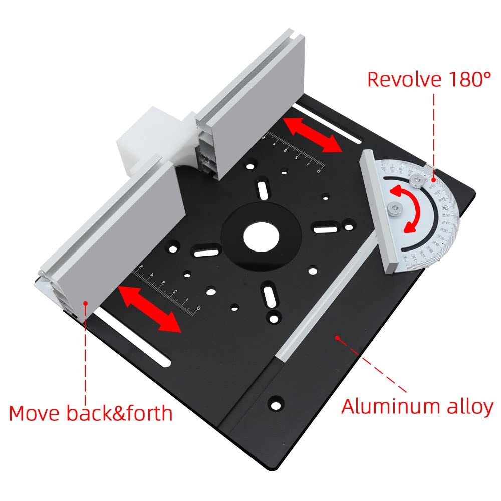 Precision Router Lift System with 3 Router Table Inserts - 47mm Max Lift, Black | Heavy-Duty Routing Table for Woodworking & DIY Projects | Perfect for Cabinet Making, Furniture Building & Professional Wood Shops
