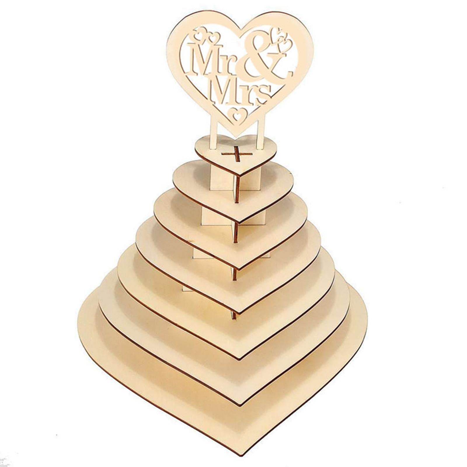 Heart-Shaped Wooden Display Stand for Candy, Cupcakes & Snacks - Perfect for Party, Wedding Centerpiece & Birthday Decorations - Elegant Home & Event Decor