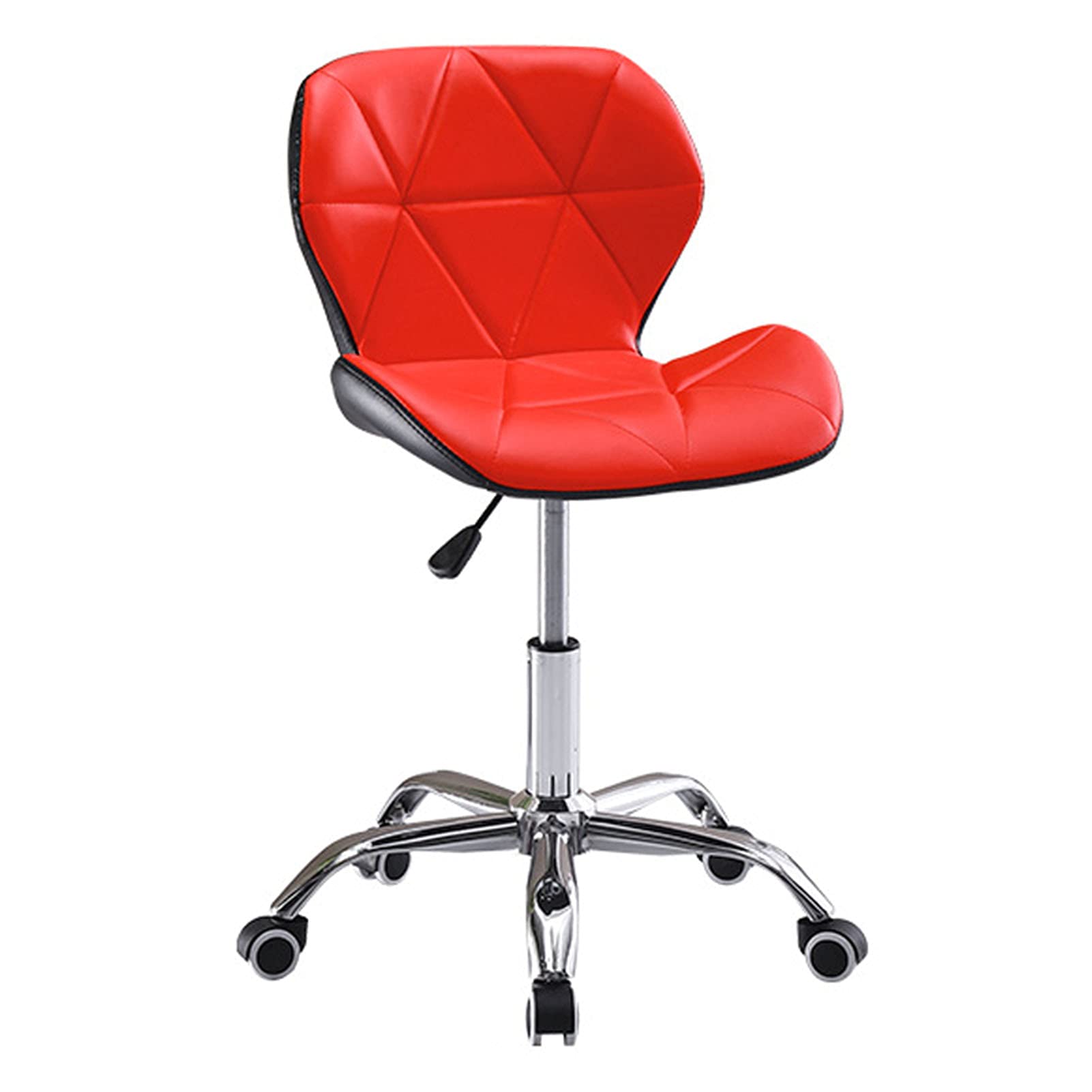 MN1 Swivel Rolling Stool - Adjustable Height PU Leather Office Chair with Wheels for Home, Drafting, Work, SPA, Medical & Salon Use - Red | Perfect for Computer Work, Beauty Services & Medical Procedures