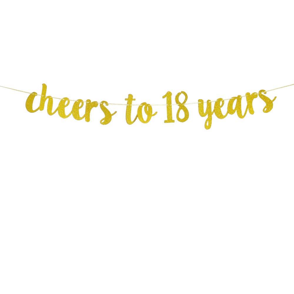 Happy 18th Birthday Banner Decorations - Cheers to 18 Years Party Bunting & Supplies for 18th Birthday Party Ideas | Perfect for Wall Decor, Photo Backdrops & Celebration Hangings
