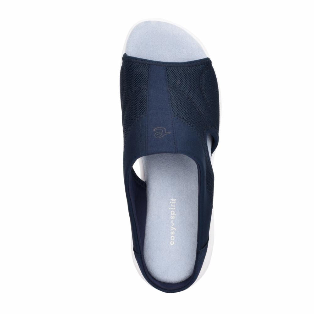 Easy Spirit Women's Tine2 Slip-On Sneakers - Comfortable Lightweight Walking Shoes in Blue | Perfect for Work, Travel & Everyday Wear