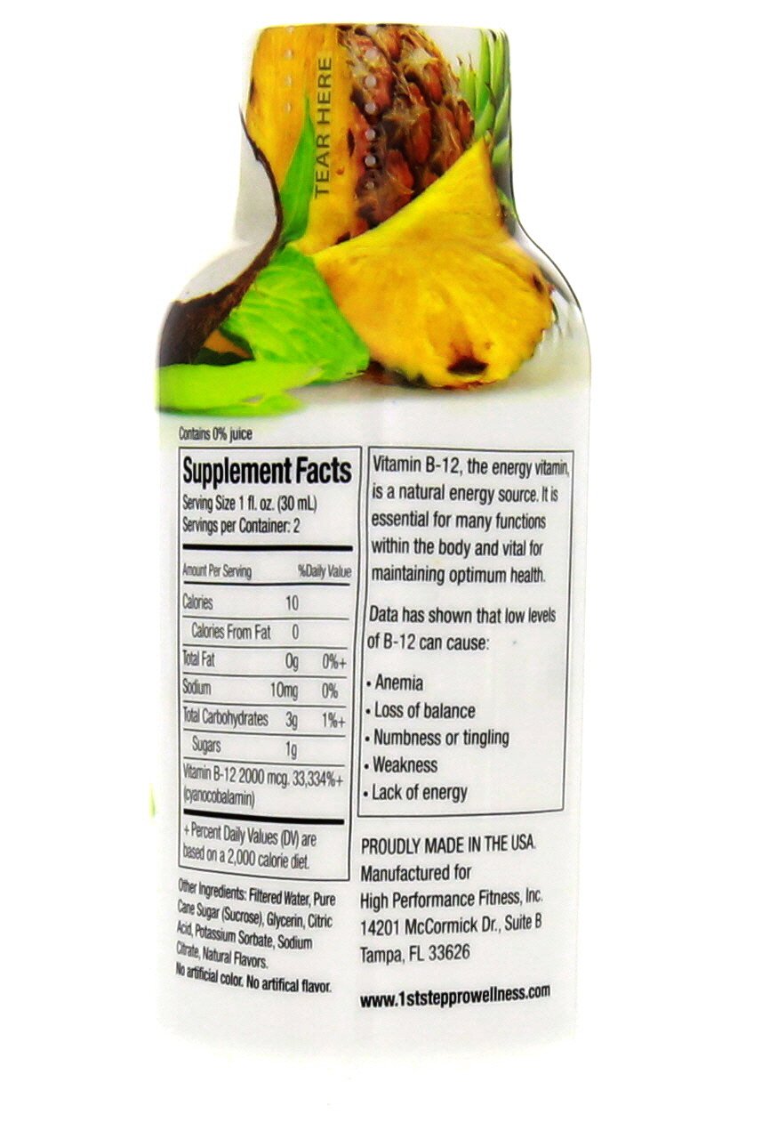 1st Step High Performance Fitness B-12 Energy Boost - 12 Pack (2oz Bottles) - Supports Energy, Focus & Endurance - Perfect for Workouts, Athletes & Active Lifestyles