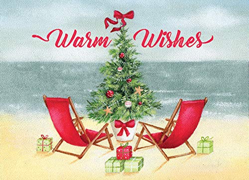 PERFORMING ARTS ® Premium Christmas Card Set - 18 Beach Chair Holiday Greeting Cards with Colorful Interior Designs & Envelopes (1 Unique Design per Box) - Perfect for Holiday Gifts, Office Greetings & Family Christmas Wishes