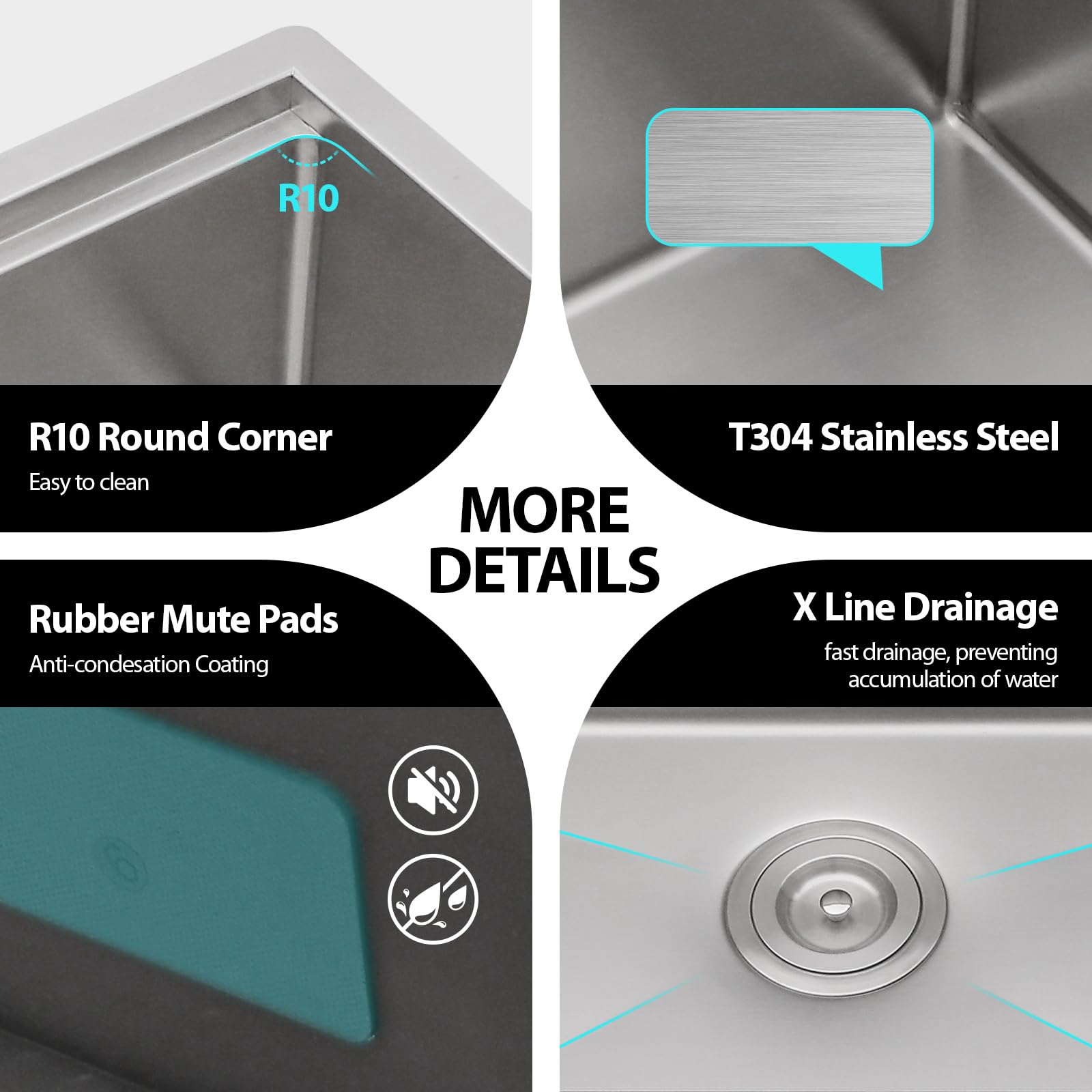 Funmier 27×19 Stainless Steel Undermount Kitchen Sink - Deep Single Bowl Workstation with Cutting Board for Modern Home Kitchens