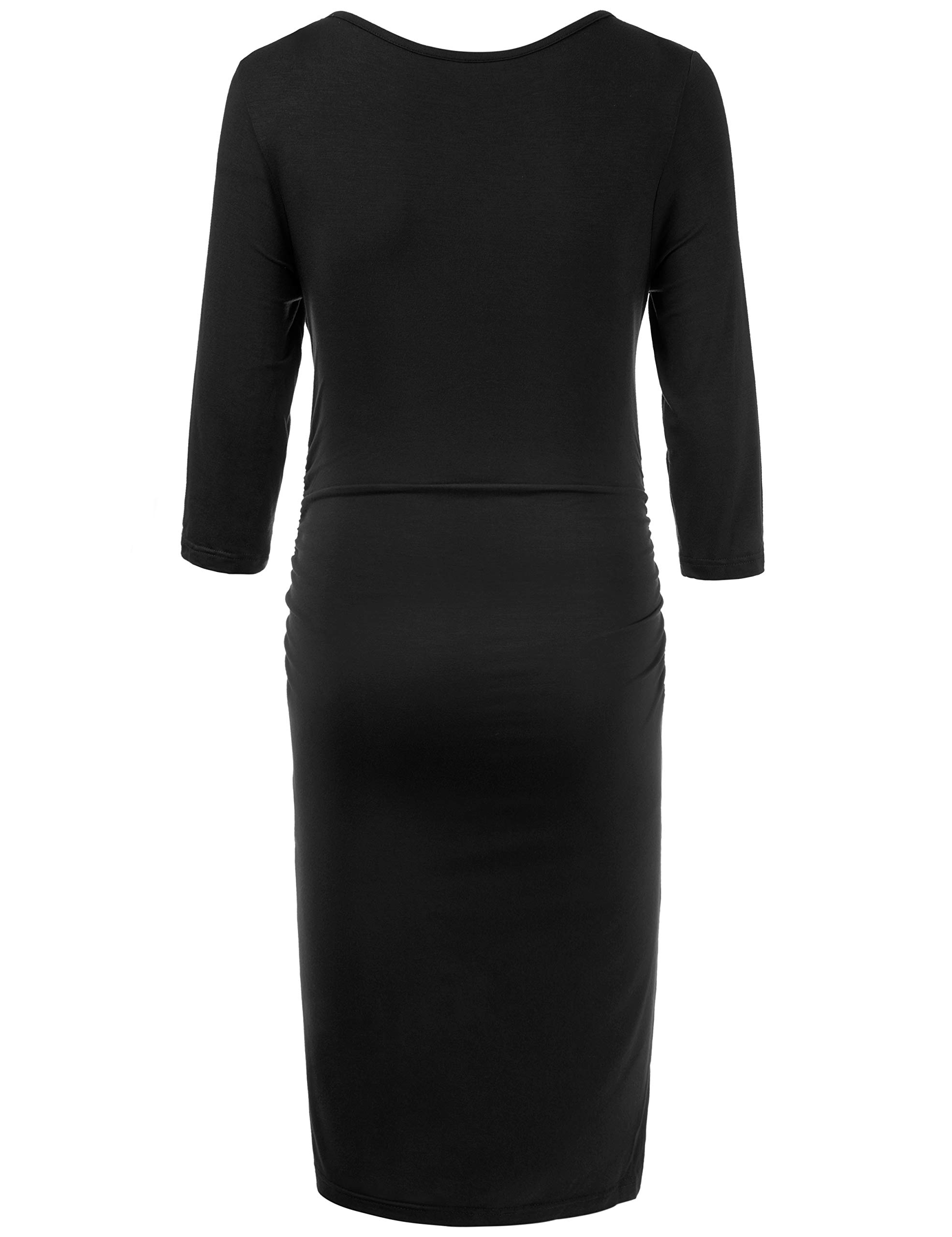 MUSIDORA Black Maternity Dress for Photoshoot & Summer - Casual Pregnancy Dress for Women (XL) - Perfect for Maternity Photos, Baby Showers & Everyday Wear