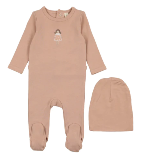 LILETTE Embroidered Baby Footie Set for Newborn to 6 Months - Soft Cotton Pajamas for Sleep & Playtime