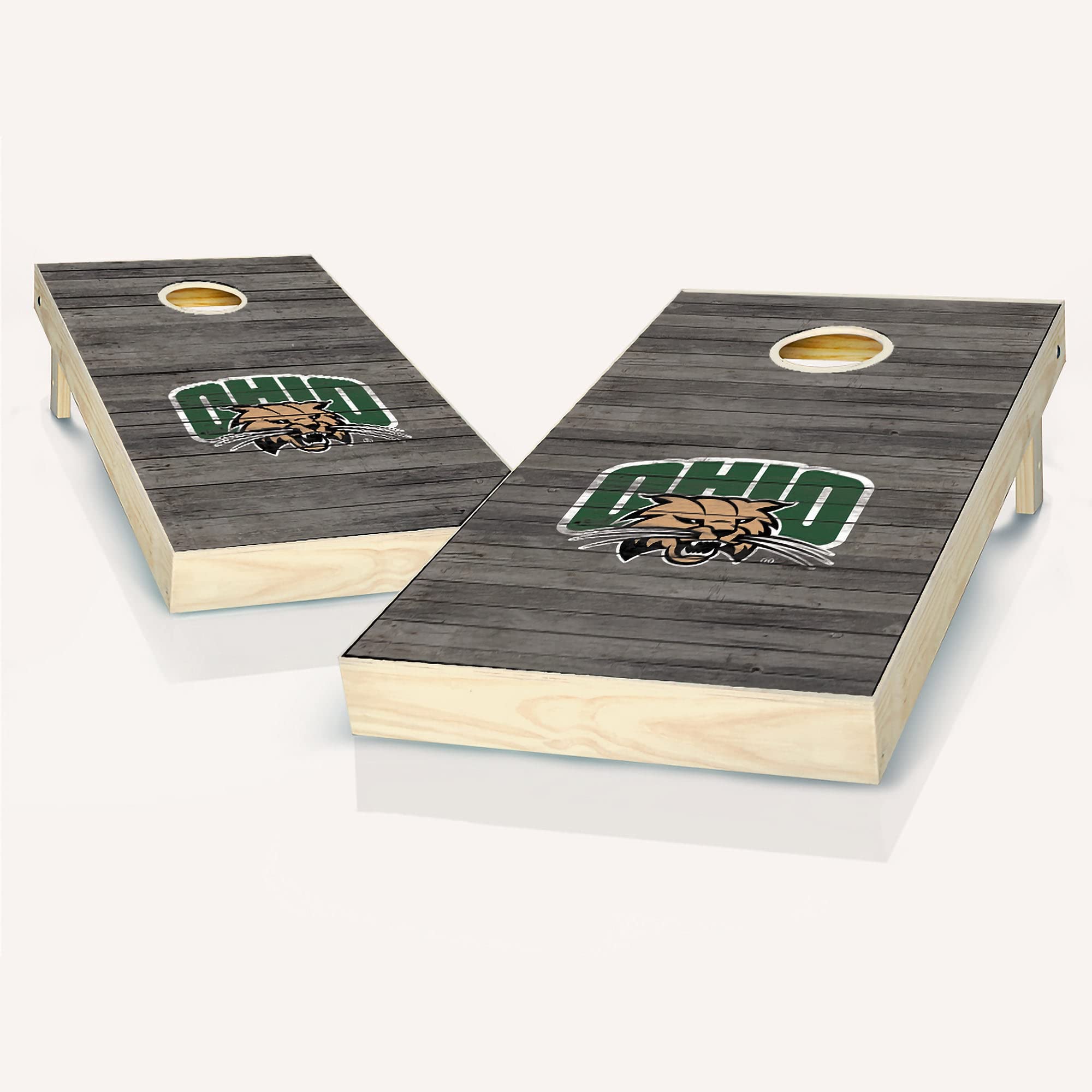 Skip's Garage Ohio Distressed Cornhole Board Set - Custom Team Logo Regulation Size Cornhole Game for Adults - Perfect for Backyard Parties, Tailgating & Outdoor Events