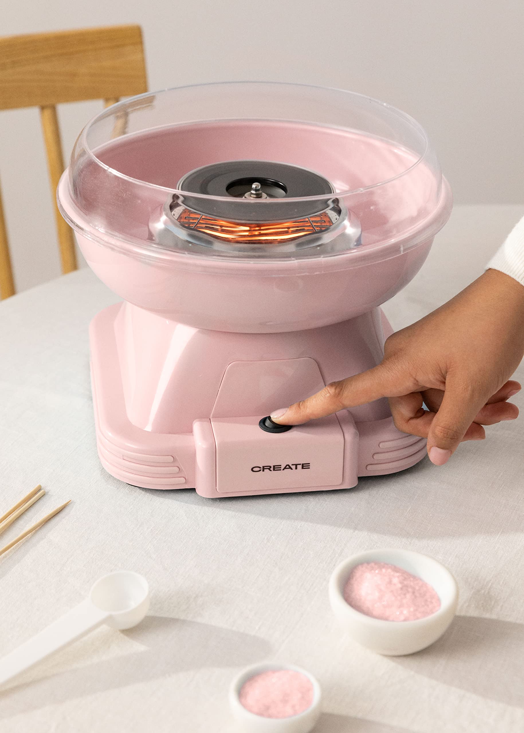 500W Cotton Candy Maker Machine - Pink Rose Commercial Candy Floss Maker for Parties, Events & Home Use