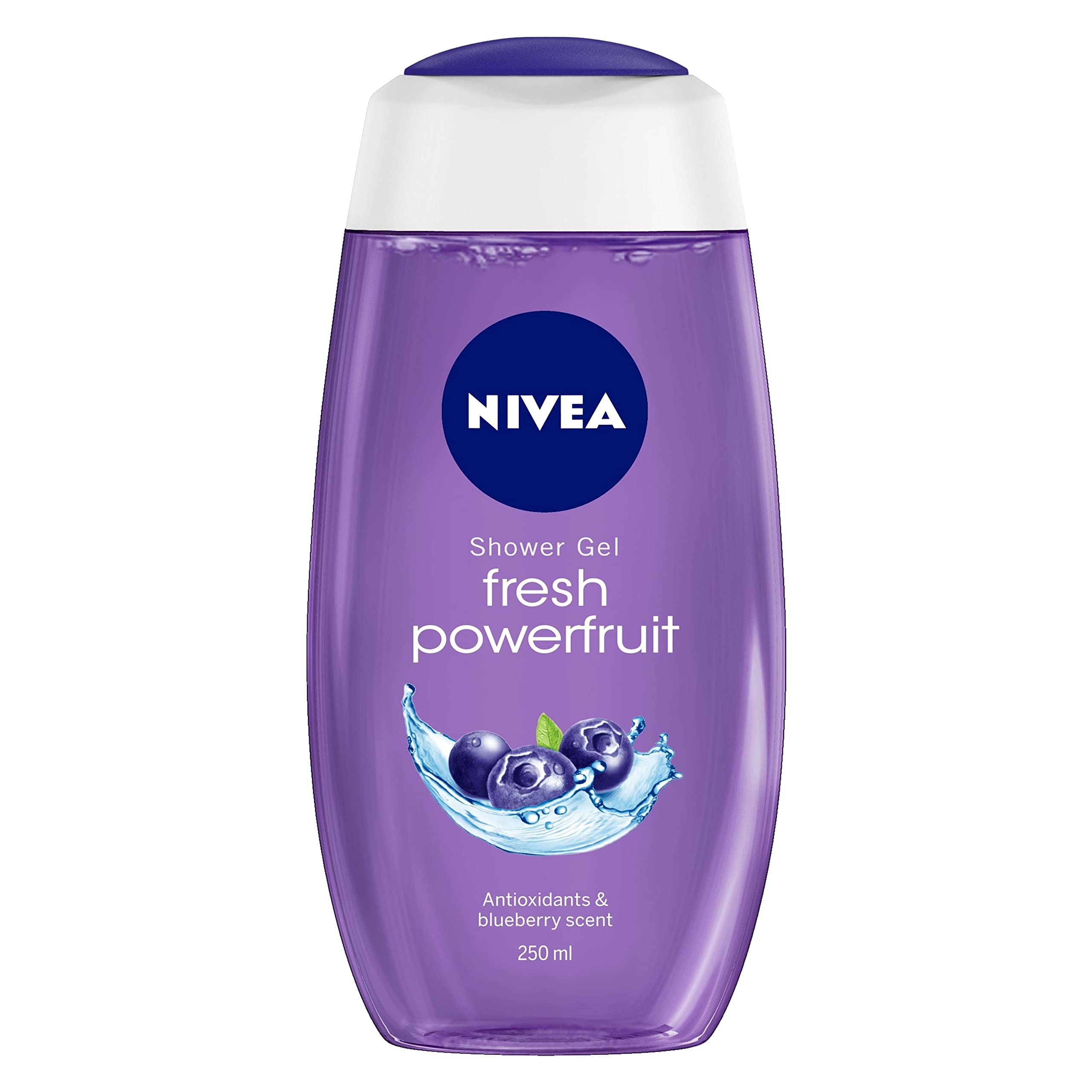 NIVEA Fresh Powerfruit Shower Gel with Antioxidants & Blueberry Scent - 8.5 fl oz Body Wash for Hydrating & Refreshing Skin - Perfect for Daily Shower & Post-Workout Use