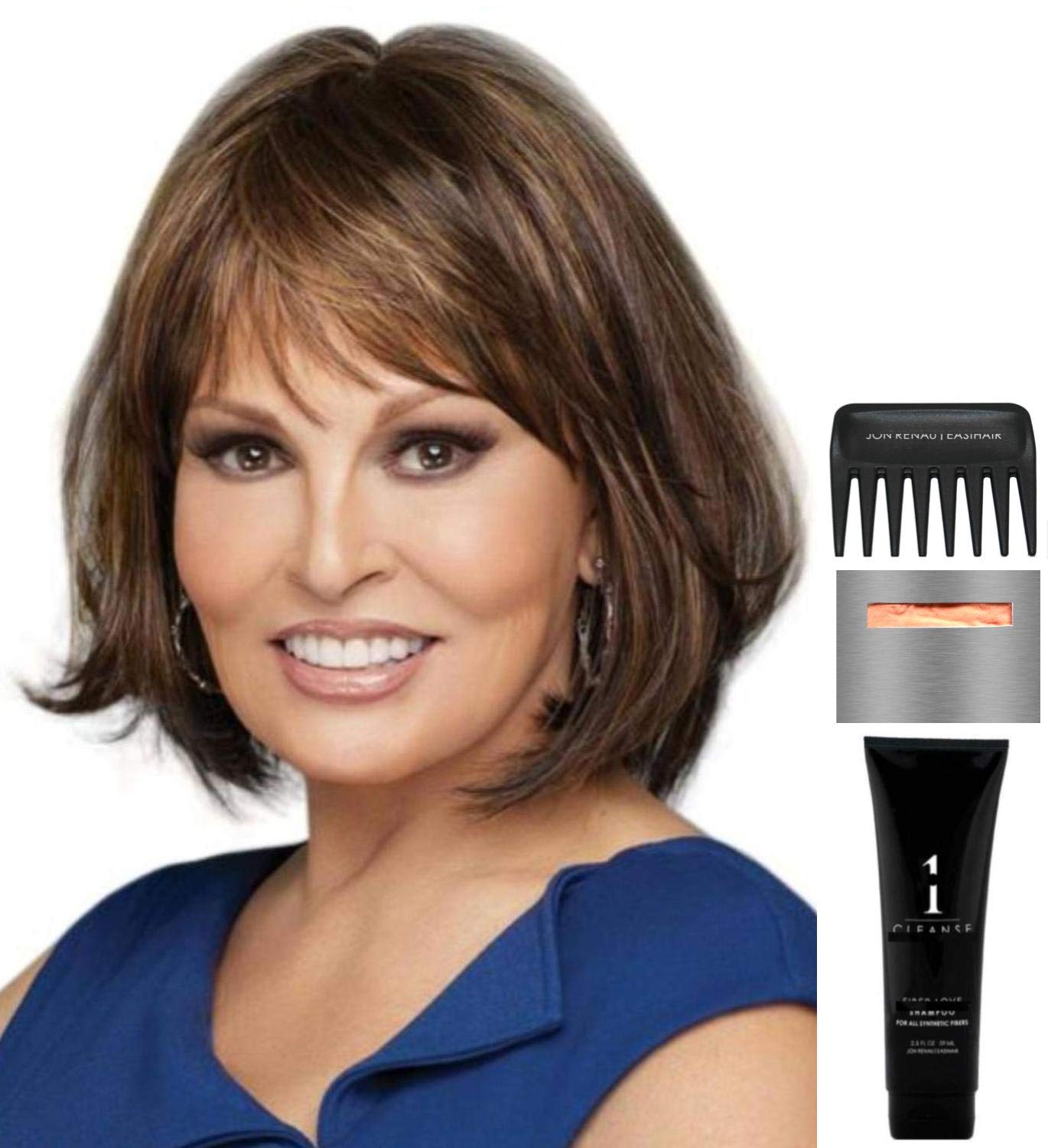 Raquel Welch Classic Cut Wig Bundle - 5 Piece Set with Christy's Wigs Q&A Booklet, Wig Shampoo, Wig Cap & Wide Tooth Comb (Color RL5660) | Perfect for Cosplay, Costume Parties & Everyday Hair Styling