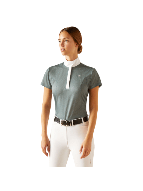Ariat Aptos Show Top - Bit Print Embossed Equestrian Shirt for Women - Perfect for Horse Riding, Competitions & Casual Wear