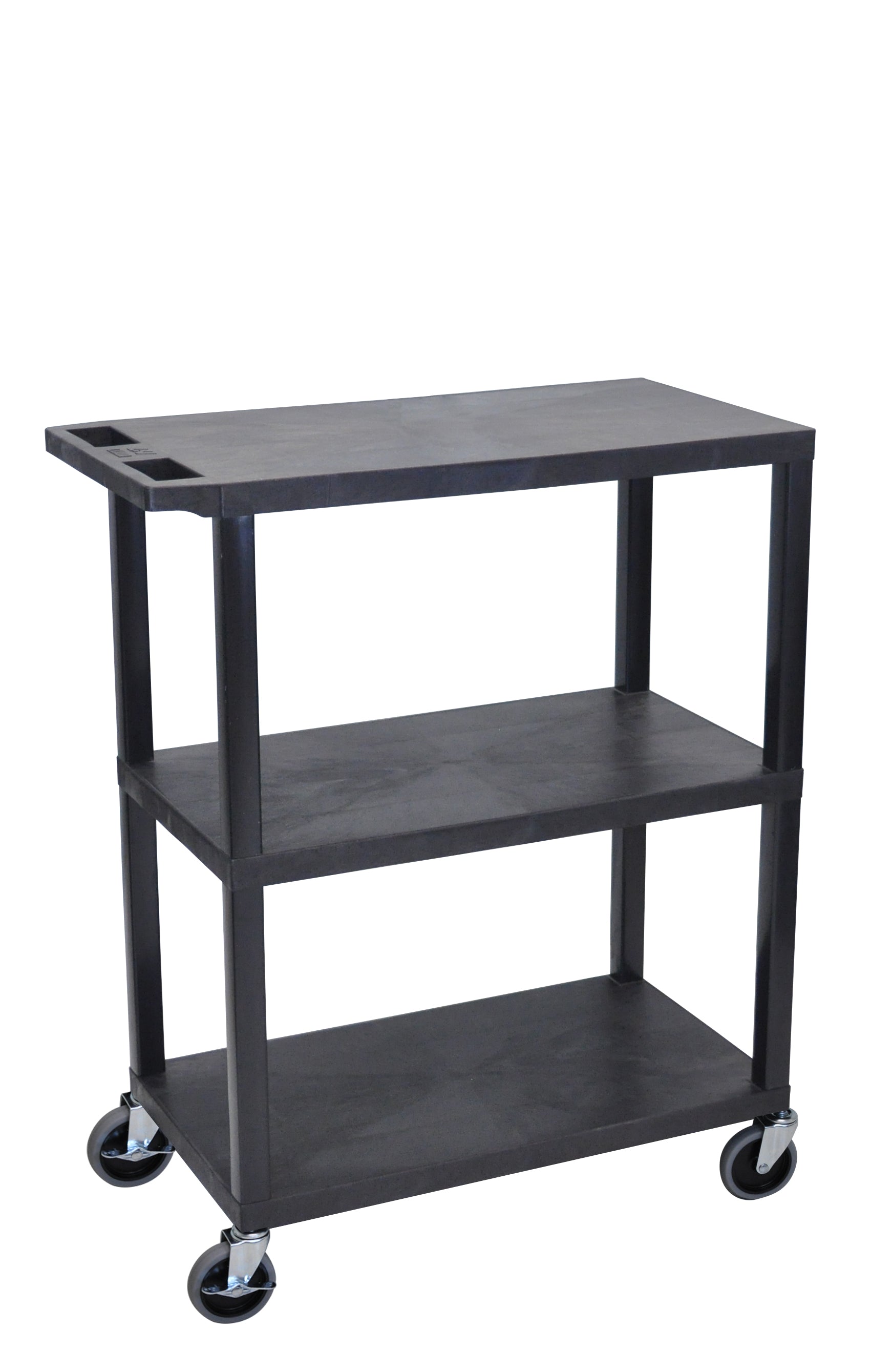 Luxor 3-Tier Black Flat Shelf Display Stand - Perfect for Retail Stores, Trade Shows & Home Organization