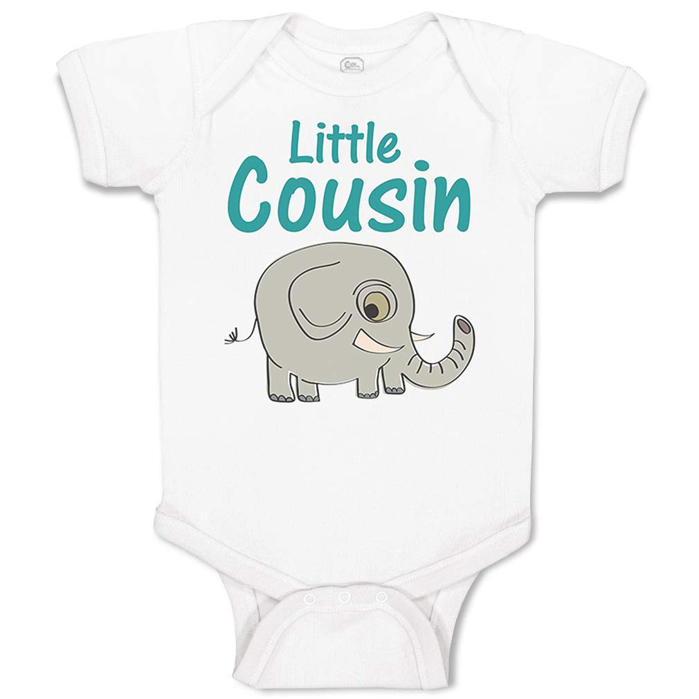 Custom Personalized Baby Bodysuit - Funny Little Cousin Pregnancy Announcement Outfit - 100% Cotton Baby Clothes for Boys & Girls - White Design (6 Months) - Perfect for Family Photos, Baby Showers & Gender Reveal Parties