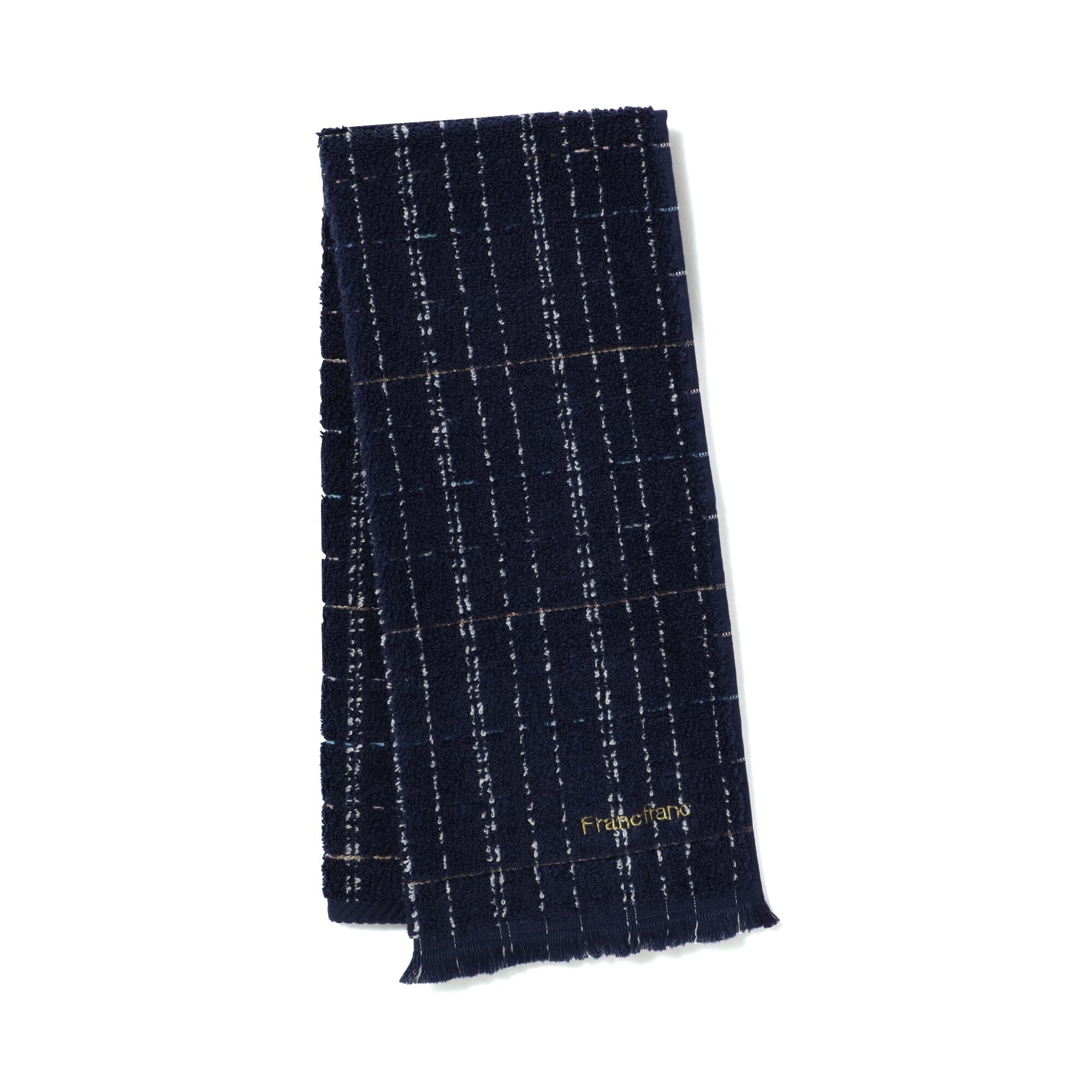 Antibacterial & Deodorizing Tweed Pattern Face Towel - Navy Blue | Soft & Absorbent Washcloth for Skincare, Gym & Travel