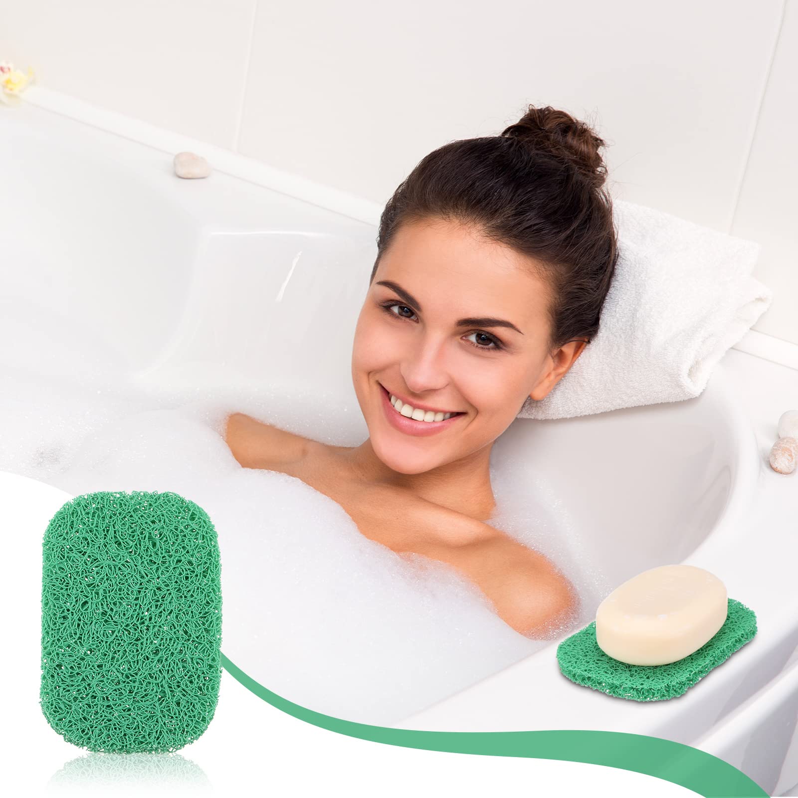 30 Pcs Soap Saver Pads - Reusable Bar Soap Holders with Drain Holes for Shower, Kitchen & Bathroom - Non-Slip Soap Dishes & Cleaning Accessories (Black, Green, Beige) - Perfect for Organizing Soap in Wet Areas & Preventing Mess