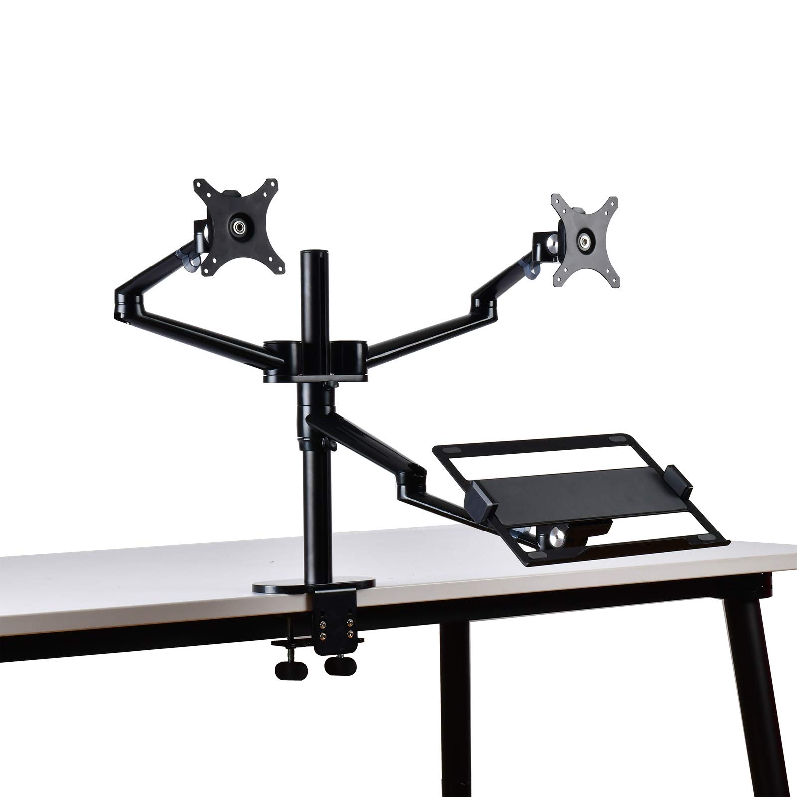 Adjustable 4-Arm Laptop & Monitor Stand - Height Adjustable Desk Mount for 10-17